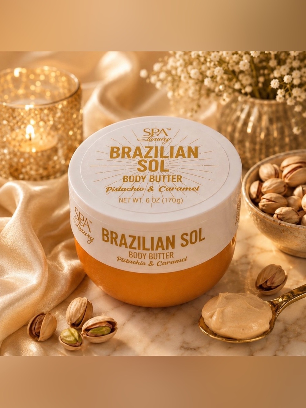 Spa Luxury Brazilian Sol Body Butter - Pistachio & Caramel